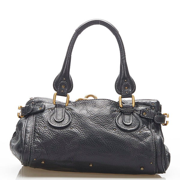 クロエ パディントン ブラック レザー ハンドバッグ レディース Chloe 【中古】