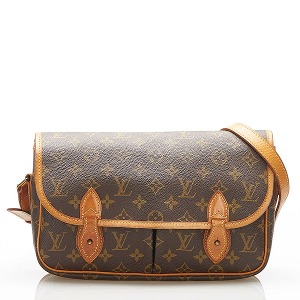 ルイ ヴィトン モノグラム ジベシエール MM M42247 ブラウン PVC レザー ショルダーバッグ レディース LOUIS VUITTON 中古