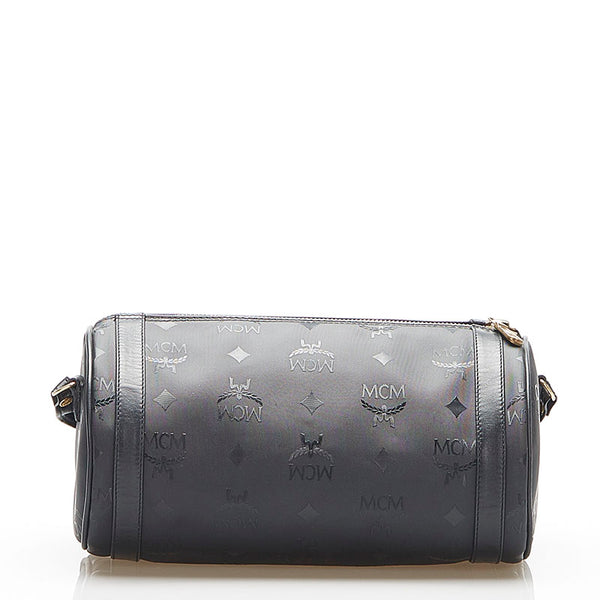 エム シー エム ブラック PVC レザー 斜め掛け ショルダーバッグ レディース MCM 中古