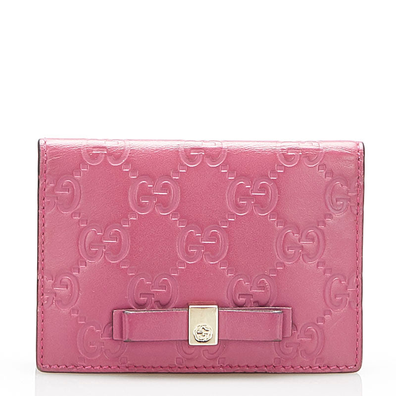 グッチ グッチシマ 388684 ピンク レザー パスケース レディース GUCCI 中古