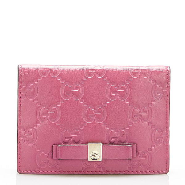 グッチ グッチシマ 388684 ピンク レザー パスケース レディース GUCCI 中古