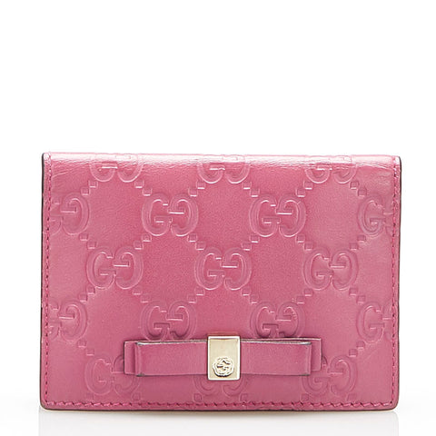 グッチ グッチシマ 388684 ピンク レザー パスケース レディース GUCCI 中古