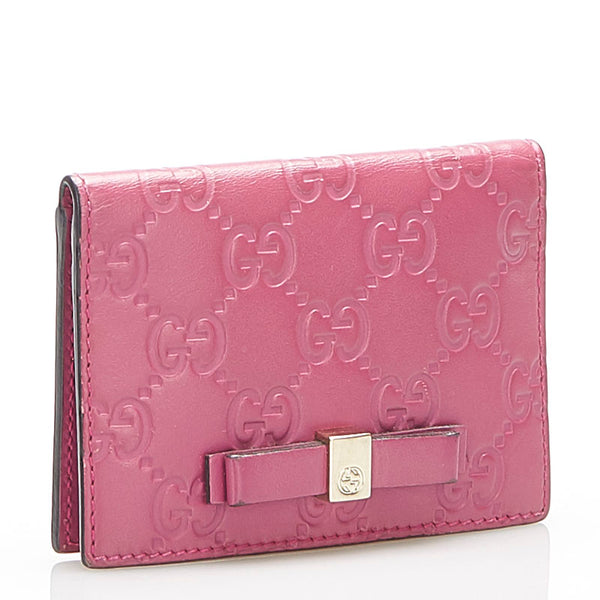 グッチ グッチシマ 388684 ピンク レザー パスケース レディース GUCCI 中古