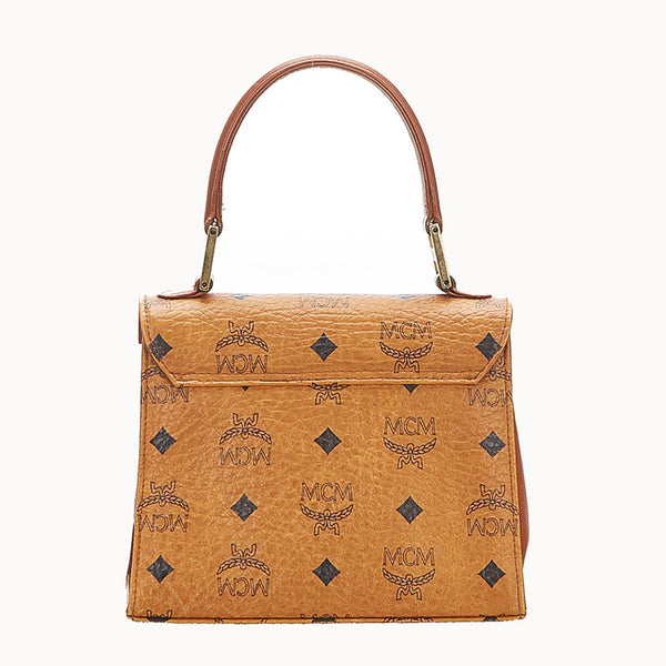 エム シー エム ブラウン レザー ハンドバッグ レディース MCM 中古