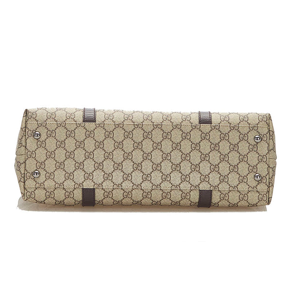 グッチ GGスプリーム 114595 ブラウン PVC レザー トートバッグ レディース GUCCI 中古