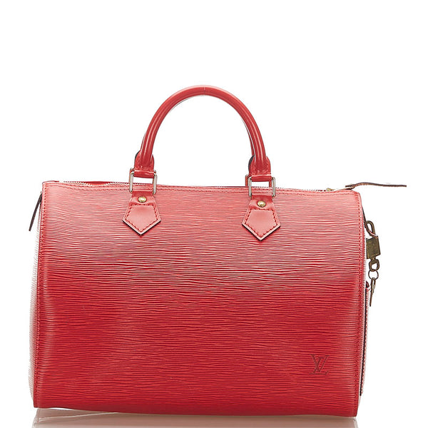 ルイ ヴィトン エピ スピーディ30 M43007 レッド レザー ハンドバッグ レディース LOUIS VUITTON 中古
