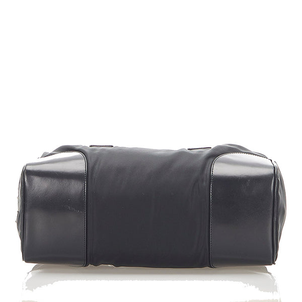 プラダ ブラック ナイロン レザー ショルダーバッグ レディース PRADA 【中古】
