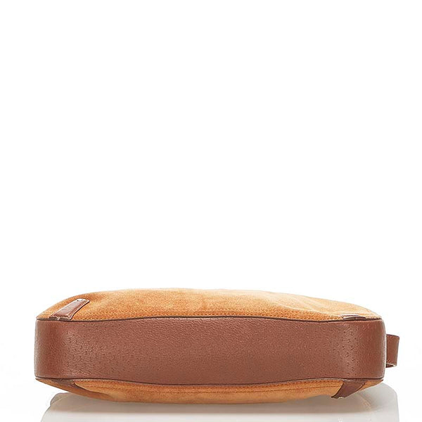 サルヴァトーレフェラガモ ガンチーニ ブラウン スウェード レザー 肩掛け ショルダーバッグ レディース Salvatore Ferragamo 【中古】