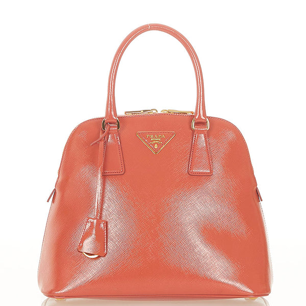 プラダ BL0909 ピンク パテントレザー サフィアーノ ハンドバッグ ショルダーバッグ 2WAY レディース PRADA 【中古】