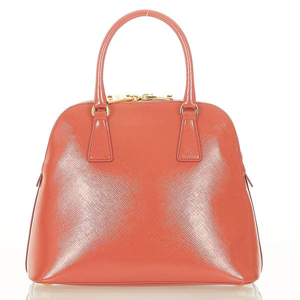 プラダ BL0909 ピンク パテントレザー サフィアーノ ハンドバッグ ショルダーバッグ 2WAY レディース PRADA 【中古】