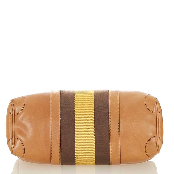 グッチ シェリー 000 0851 ベージュ ブラウン キャンバス レザー ボストンバッグ レディース GUCCI 【中古】