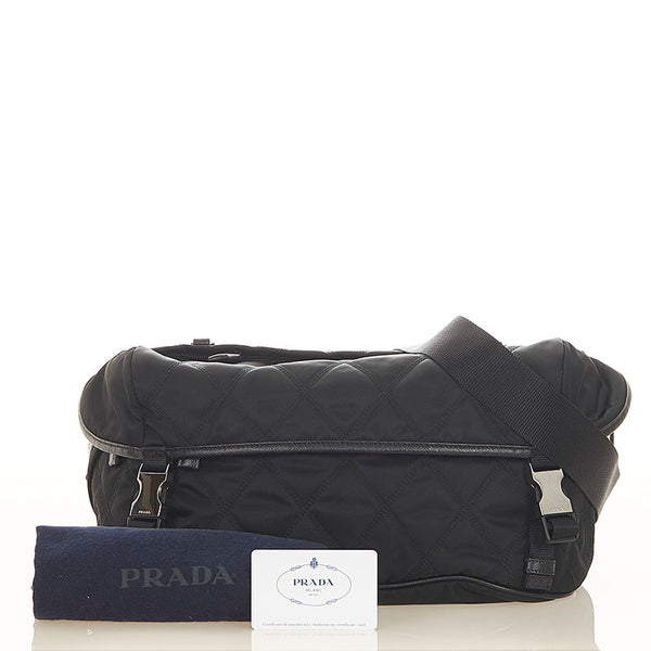 プラダ 2VH991 ブラック ナイロン レザー ボディバッグ ショルダーバッグ メンズ PRADA 【中古】
