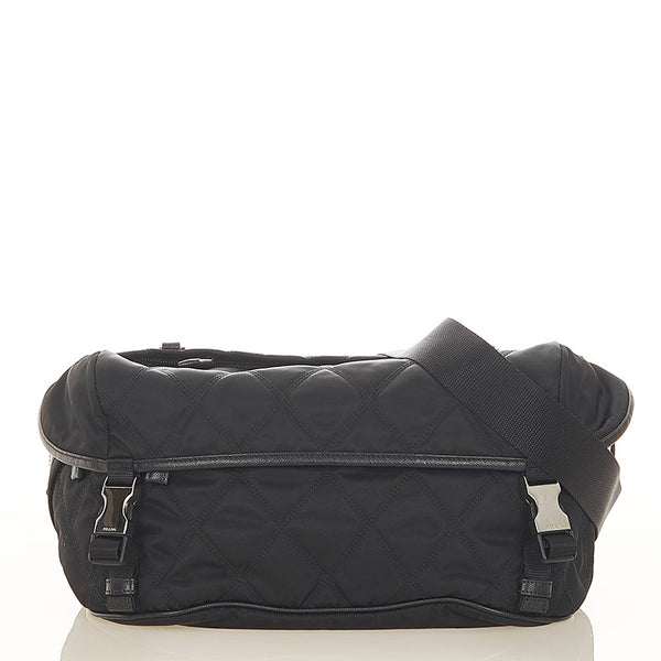 プラダ 2VH991 ブラック ナイロン レザー ボディバッグ ショルダーバッグ メンズ PRADA 【中古】