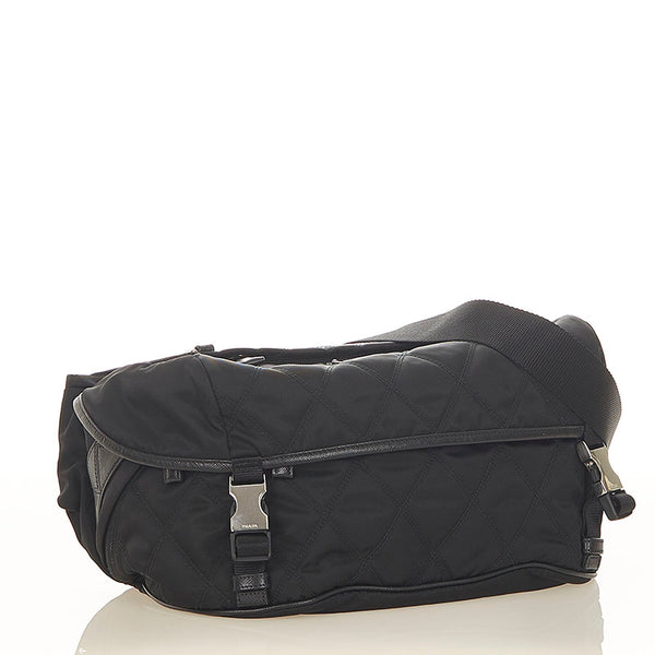 プラダ 2VH991 ブラック ナイロン レザー ボディバッグ ショルダーバッグ メンズ PRADA 【中古】
