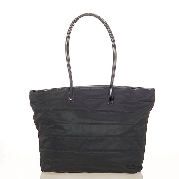 グッチ 002 2123 0456 ブラック ナイロン レザー トートバッグ レディース GUCCI 【中古】