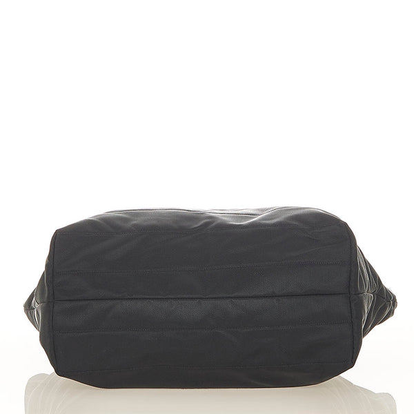 グッチ 002 2123 0456 ブラック ナイロン レザー トートバッグ レディース GUCCI 【中古】