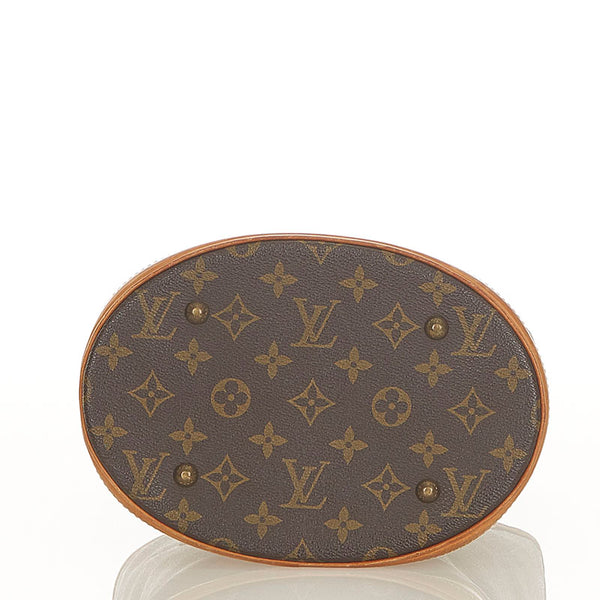 ルイ ヴィトン モノグラム プチ バケットPM M42238 ブラウン PVC レザー トートバッグ レディース LOUIS VUITTON 【中古】