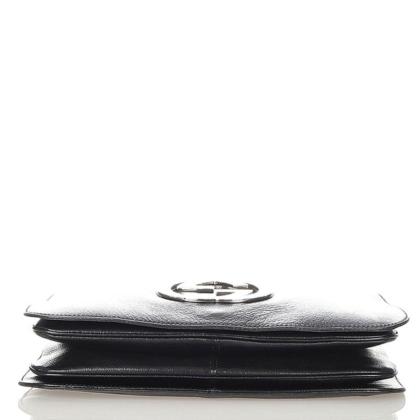 グッチ 115746 ブラック レザー ハンドバッグ レディース GUCCI 【中古】