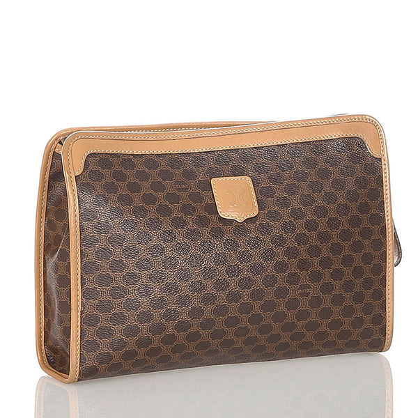 セリーヌ マカダム  ブラウン PVC セカンドバッグ レディース CELINE 【中古】