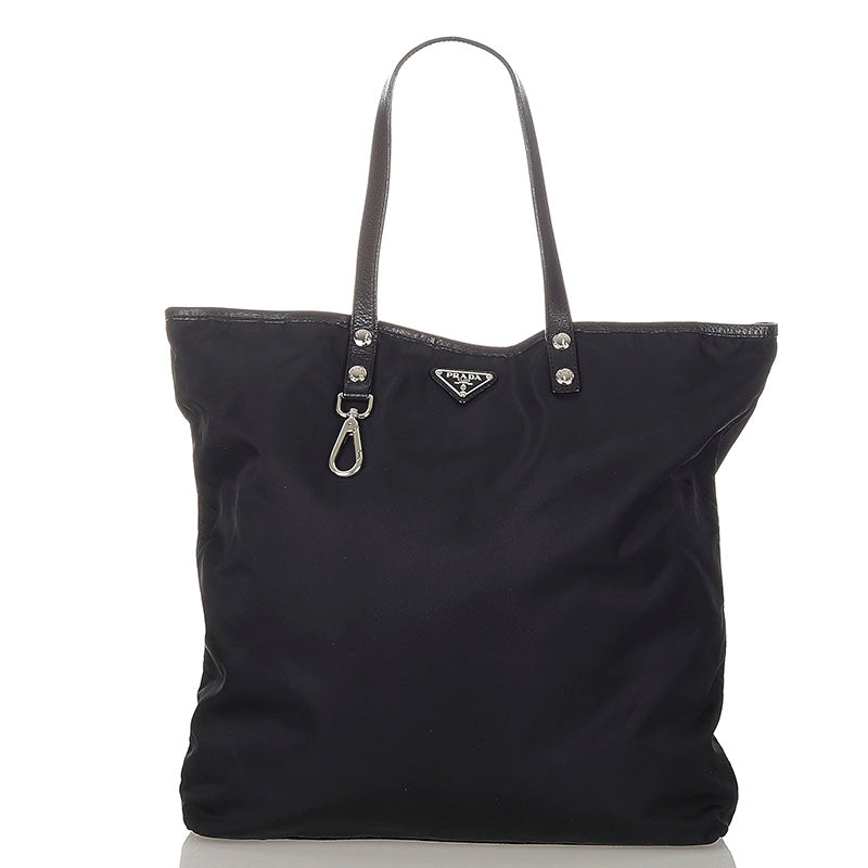 プラダ テスート ブラック ナイロン トートバッグ レディース PRADA 【中古】