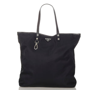 プラダ テスート ブラック ナイロン トートバッグ レディース PRADA 【中古】