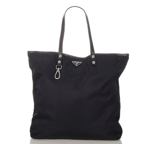 プラダ テスート ブラック ナイロン トートバッグ レディース PRADA 【中古】