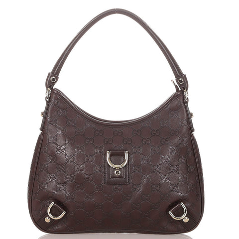 グッチ グッチシマ 130738 ブラウン レザー ハンドバッグ レディース GUCCI 【中古】