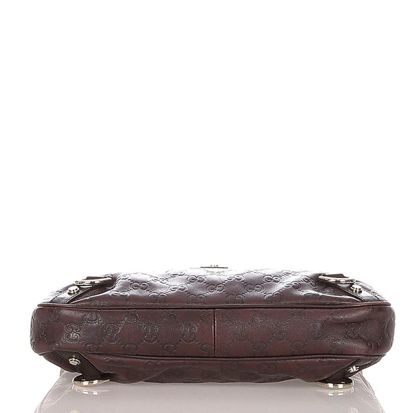 グッチ グッチシマ 130738 ブラウン レザー ハンドバッグ レディース GUCCI 【中古】