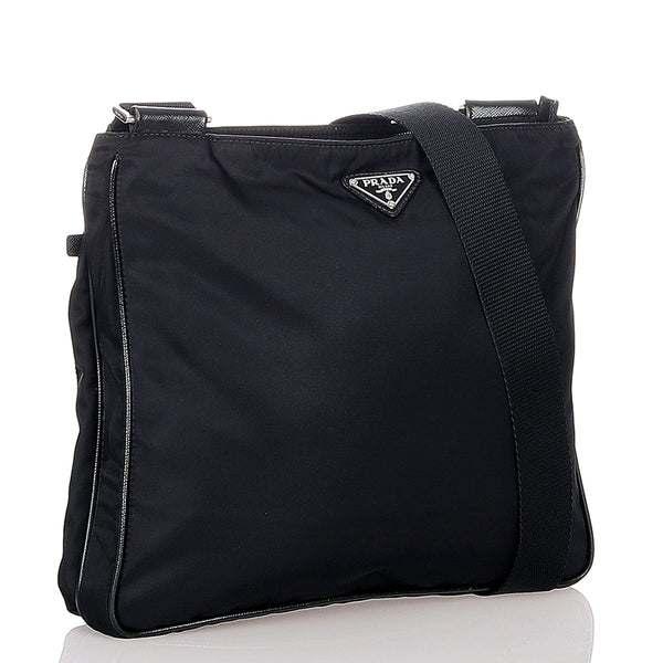 プラダ ブラック ナイロン ショルダーバッグ レディース PRADA 【中古】