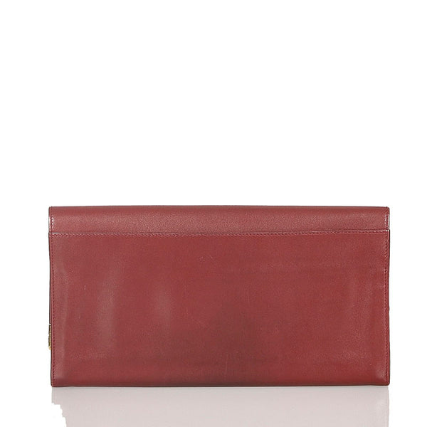 カルティエ マストライン ワインレッド レザー セカンドバッグ レディース CARTIER 【中古】