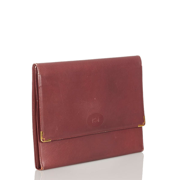 カルティエ マストライン レッド レザー クラッチバッグ レディース CARTIER 【中古】