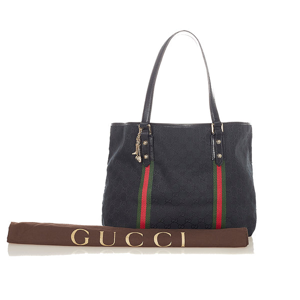 グッチ シェリー 139260 ブラック キャンバス トートバッグ レディース GUCCI 【中古】