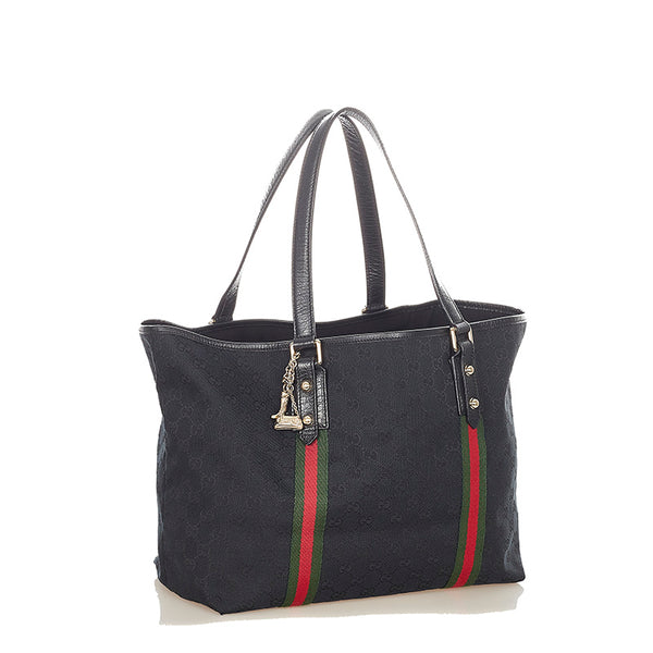 グッチ シェリー 139260 ブラック キャンバス トートバッグ レディース GUCCI 【中古】