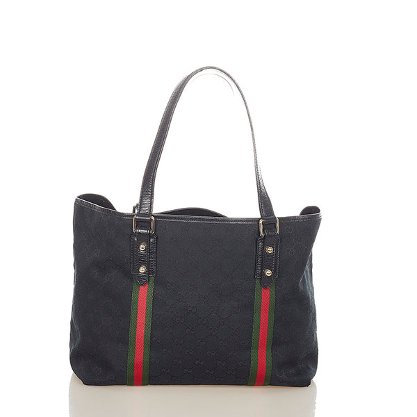 グッチ シェリー 139260 ブラック キャンバス トートバッグ レディース GUCCI 【中古】