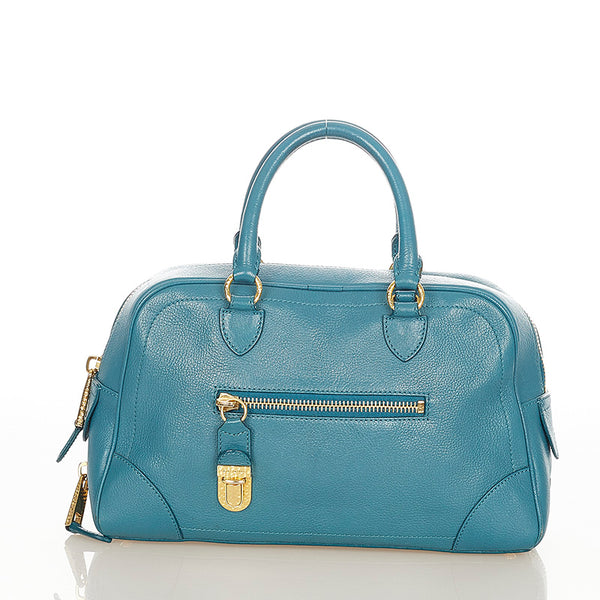 マークジェイコブス ダークグリーン レザー ハンドバッグ ショルダーバッグ2way レディース MARC JACOBS 【中古】
