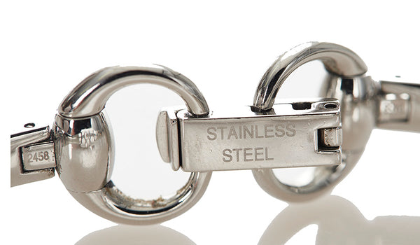 グッチ バングルウォッチ 腕時計 クオーツ ピンクシェル文字盤 ステンレススチール レディース GUCCI 【中古】