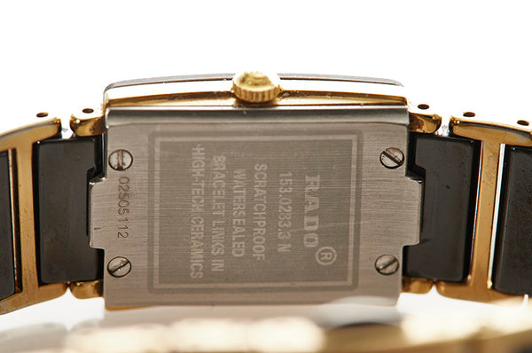 ラドー ダイヤスター ブラック ゴールド セラミック ステンレススチール 腕時計 レディース RADO クオーツ ブラック文字盤 【中古】