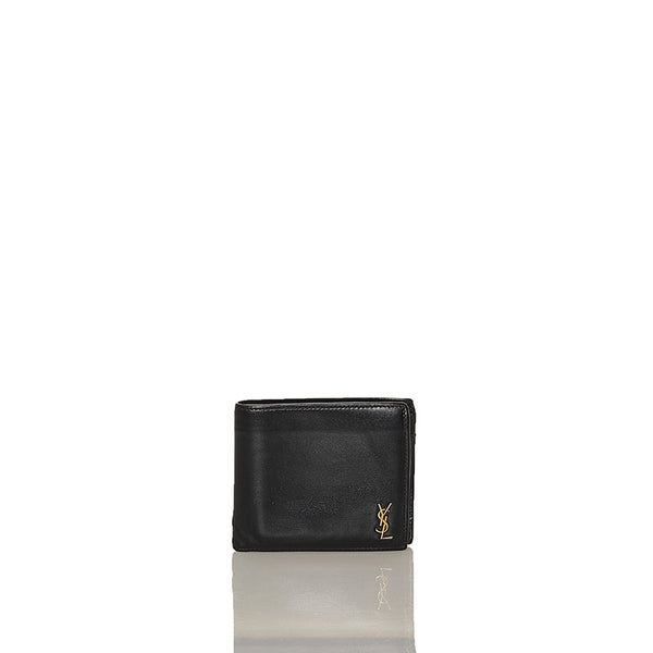 サンローラン 二つ折り財布 ブラック レザー メンズ SAINT LAURENT 【中古】