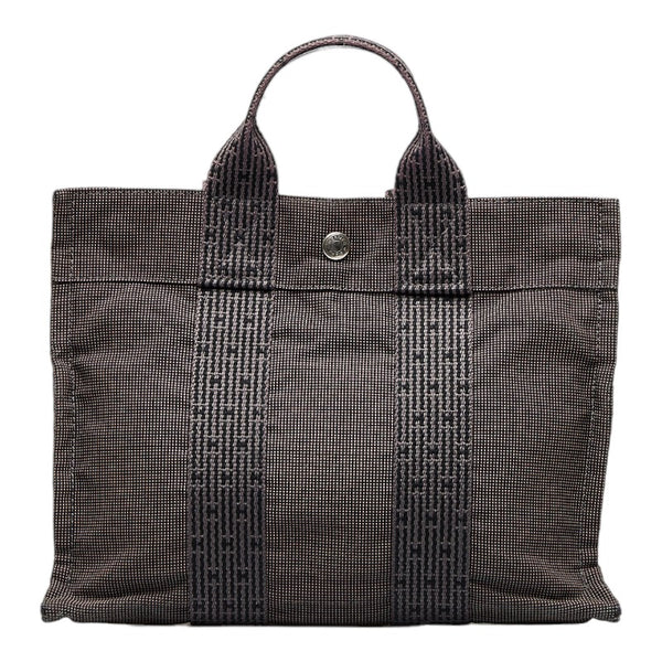 エルメス エールラインPM ハンドバッグ トートバッグ グレー キャンバス レディース HERMES 【中古】
