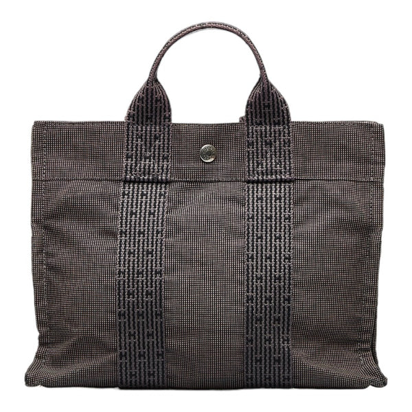 エルメス エールラインPM ハンドバッグ トートバッグ グレー キャンバス レディース HERMES 【中古】