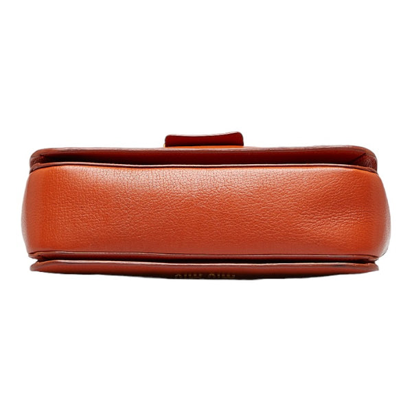 ミュウミュウ マドラス ビコローレ ハンドバッグ ショルダーバッグ 2WAY RN0726 オレンジ ゴールド レザー レディース MIUMIU 【中古】