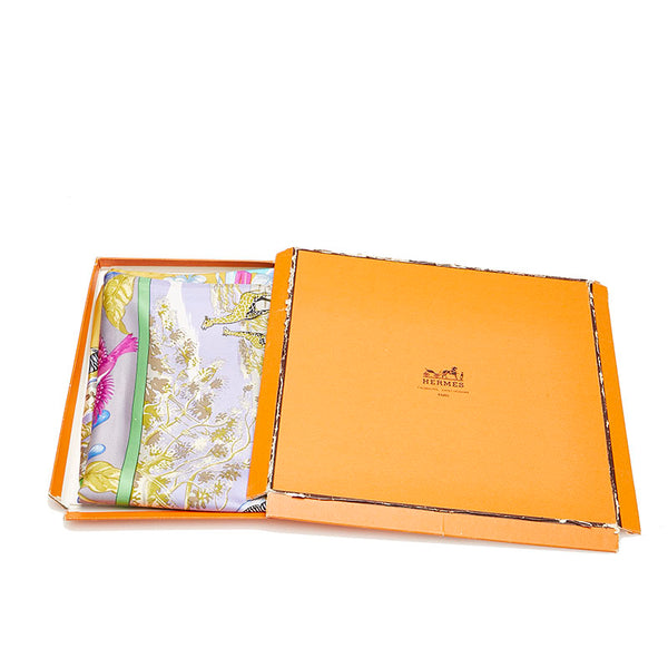 エルメス カレ90 TROPIQUES トロピック スカーフ イエロー マルチカラー シルク レディース HERMES 【中古】