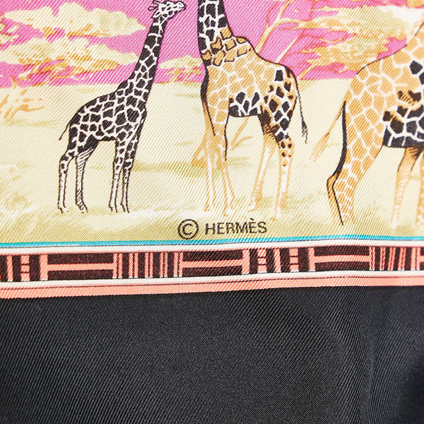 エルメス カレ90 TROPIQUES トロピック スカーフ ブラック マルチカラー シルク レディース HERMES 【中古】
