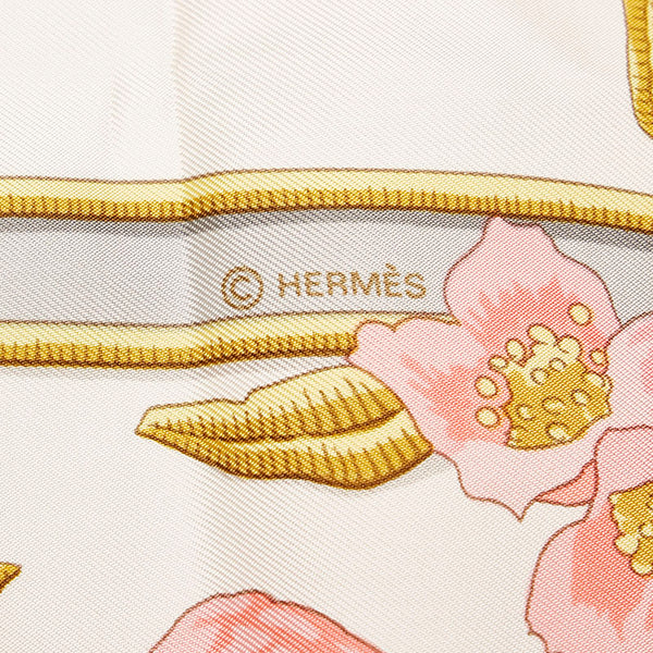 エルメス カレ90 Caraibes カリブ スカーフ ピンク マルチカラー シルク レディース HERMES 【中古】