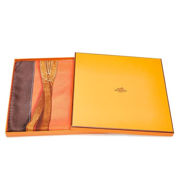 エルメス カレ90 Projets Carres au Crayon プロジェクト オ クレヨン スカーフ レッド マルチカラー シルク レディース HERMES 【中古】