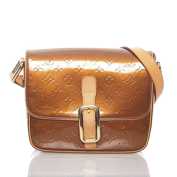 ルイ ヴィトン モノグラム ヴェルニ クリスティGM ショルダーバッグ M91107 ブロンズ レザー レディース LOUIS VUITTON 【中古】