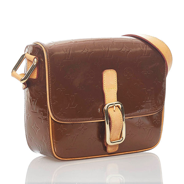 ルイ ヴィトン モノグラム ヴェルニ クリスティGM ショルダーバッグ M91107 ブロンズ レザー レディース LOUIS VUITTON 【中古】
