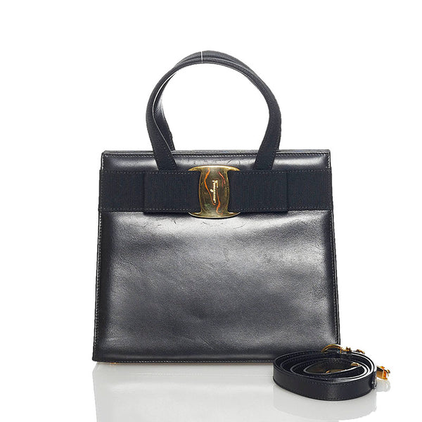 サルヴァトーレフェラガモ ヴァラ ハンドバッグ ショルダーバッグ 2way BA21 4178 ブラック レザー レディース Salvatore Ferragamo 【中古】