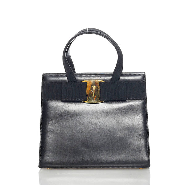 サルヴァトーレフェラガモ ヴァラ ハンドバッグ ショルダーバッグ 2way BA21 4178 ブラック レザー レディース Salvatore Ferragamo 【中古】