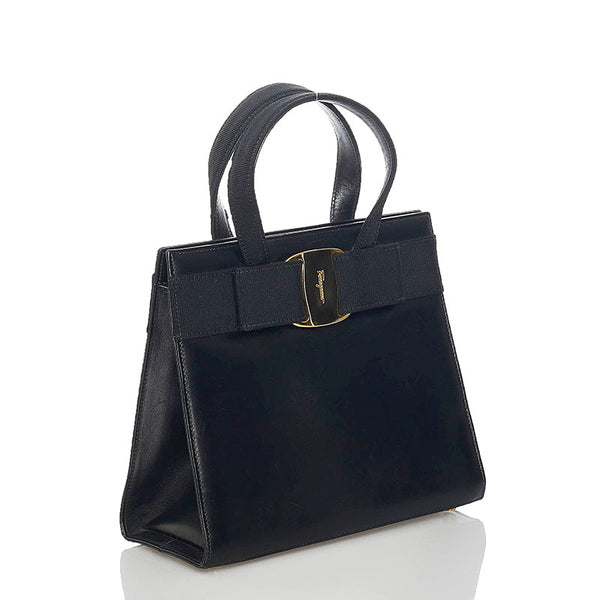 サルヴァトーレフェラガモ ヴァラ ハンドバッグ ショルダーバッグ 2way BA21 4178 ブラック レザー レディース Salvatore Ferragamo 【中古】